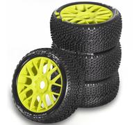 MGHGFYTAS Compatible With ARRMA For Typhon For Talion For Traxxas For Redcat 1/8 RC Car RC Off-Road For Buggy 4pcs 110mm Wheels Tire 17mm Hex RC Wheel Tire(Yellow)