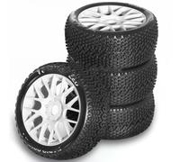 MGHGFYTAS Compatible With ARRMA For Typhon For Talion For Traxxas For Redcat For Team VRX 1/8 RC Off-Road Car Parts 4pcs 110mm Wheels Tire 17mm Hex Rc car wheels rims tires(White)