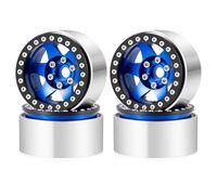 MGHGFYTAS Compatible With Axial For SCX10 D90 For TRX-4 1/10 RC Crawler Car Parts 4Pcs Metal Width Beadlock Wheel Rims Hubs RC Car Accessories(Blue)