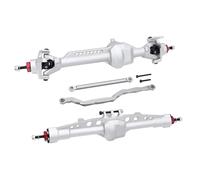 MGHGFYTAS Compatible With Axial For SCX10 Pro 1/10 RC Crawler Cars Upgrade Parts Complete CNC Integrated Front Rear Straight Axles Set RC car front rear axle(Silver,1set)