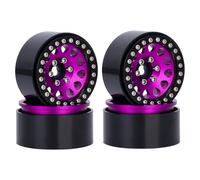 MGHGFYTAS Compatible With Axial For SCX10 RR10 For Wraith For TRX4 For TRX6 D90 For Tamiya 1/10 RC Crawler Car Parts 1.9 Inch Beadlock Wheel Rim Rc car wheels rims tires(Purple)