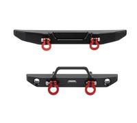 MGHGFYTAS Compatible With Axial For SCX24 AXI00005 For Gladiator 1/24 RC Crawler Car Upgrades Parts 2pcs Front And Rear Bumper With Tow Hook Rc Crawler Bumper(Black)