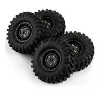 MGHGFYTAS Compatible With Hsp For Redcat For Traxxas For Axial 90046 1/10 Rc Crawler 4wd Car Parts 4pcs 96mm 1.9 Inch Rubber Wheel Rim Tire Beadlock Rc car wheels rims tires