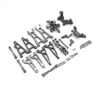 MGHGFYTAS Compatible With MJX For Hyper For Go 16208 16209 16210 H16V3 H16BM 16889A 1/16 Rc Metal Parts Steering Cup F/R U/L Arm Rear Wheel For Seat RC Car Accessories(Grey)