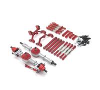 MGHGFYTAS Compatible With MN D90 D91 D96 For MN98 99S 1/12 RC Car Parts Accessories Metal Front And Rear Axle Assembly Tie Rod Shock Absorber Kit RC Car Accessories(Red)