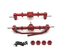 MGHGFYTAS Compatible With MN168 1/12 RC Car Upgrade Parts Modification Accessories Metal Front Rear Portal Axle 12mm Wheel Hex Connector RC car front rear axle(Red)