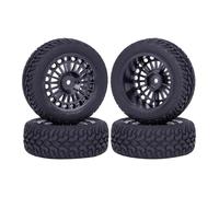 MGHGFYTAS Compatible With Tamiya For TT01 For TT02 144001 For HSP For HPI 1/10 1/14 1/16 RC Car Parts 75mm Glued On Road Tyre Plastic Wheels Rim Rc car wheels rims tires(Black)
