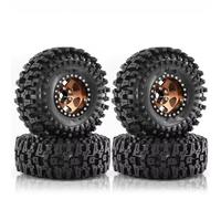 MGHGFYTAS Compatible With Traxxas For TRX4 D90 For Axial For SCX10 II III RS 1/10 RC Car Parts 120mm Metal 1.9" Beadlock Wheel Rim Rubber Tire Rc car wheels rims tires(Yellow)