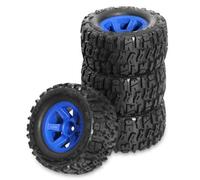 MGHGFYTAS Compatible With TRXS For E-Revo For MJX 16207 16208 For SCY 16101 For HBX 1/16 RC Monster Truck Parts 4pcs 90mm Tires Wheel 12mm Hex Rc car wheels rims tires(Blue)
