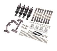 MGHGFYTAS Compatible With WPL B14 B24 C14 C24 C34 1/16 RC Car Spare Parts Metal Pull Rod Tie Rod Pull Rod Base Shock Absorber RC Car Shock Absorber