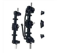 MGHGFYTAS Compatible With WPL C14 C24 C34 B14 B24 RC Car Upgrade Part Accessories Front Rear Portal Bridge Axle Differential Assembly Kit RC car front rear axle(Black)