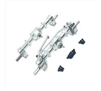MGHGFYTAS Compatible With WPL C14 C24 C34 B14 B24 RC Car Upgrade Parts Metal Front Rear Portal Bridge Axle Differential Assembly Kit RC car front rear axle(Silver)