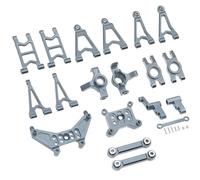 MGHGFYTAS For MJX For Hyper For Go 14303 14302 14301 1/14 Metal Shock Tower Brackets/Steering Cup/Front Rear Upper Low For Swing Arm RC Upgrade Parts RC Car Accessories(Gray,Set 2)