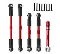 MGHGFYTAS RC Car Accessories Compatible With ARRMA For GORGON For VORTEKS 2WD 1/10 Rc Car Parts Metal Turnbuckles Camber Links Toe Links Set Linkage(Red)