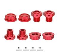 MGHGFYTAS RC Car Accessories Compatible With Arrma For Kraton For Outcast 4S V2 For BLX For Mojave For 1/10 1/8 RC Car Parts Metal 17mm Wheel Hex Hub Adapter(Red)