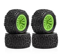 MGHGFYTAS RC Car Accessories Compatible With ARRMA For TYPHON For GROM For GRANITE For GROM 1/18 RC Car Upgrade Parts 4Pcs 12mm Hex Wheel Tire(Green)