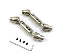 MGHGFYTAS RC Car Accessories Compatible With Henglong For WPL For MN B36 B16 C14 C24 B24 D90 For MN99S 1/16 RC Car Parts 2pcs Metal Front Rear Drive Shaft(Silver)