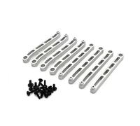 MGHGFYTAS RC Car Accessories Compatible With MN78 For MN168 1/12 RC Car Upgrades Parts Accessories Metal For Chassis Links Pull Rod Tie Rod Set(Silver)