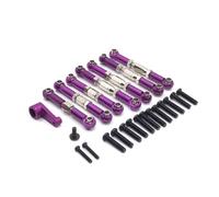 MGHGFYTAS RC Car Accessories Compatible With Wltoys 144002 144001 144010 124016 124017 124018 RC Car Parts Metal Linkage Servo Pull Steering Tie Rod Set(Purple)