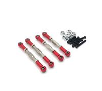 MGHGFYTAS RC Car Accessories Compatible With WPL C14 C24 B14 B24 For MN D90 D91 D96 99S For HengLong For FeiYu RC Car Parts Accessories 4PCS Metal Adjustable Tie Rod(Red)
