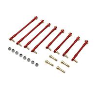 MGHGFYTAS RC Car Accessories Compatible With WPL C34 C44 FJ45 1/16 RC Car Upgrade Modification Replacement Parts Accessories Metal Tie Rod Linkage(Red)