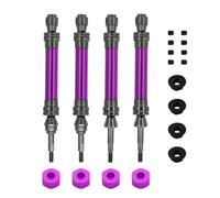 MGHGFYTAS Rc Car DriveShafts Compatible With Traxxas For Slash For Rustler For Hoss For VXL 4X4 1/10 Rc Car Parts 1 Set Metal CVD Front And Rear Drive Shafts(Purple)