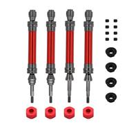 MGHGFYTAS Rc Car DriveShafts Compatible With Traxxas For Slash For Rustler For Hoss For VXL 4X4 1/10 Rc Car Parts 1 Set Metal CVD Front And Rear Drive Shafts(Red)