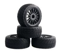 MGHGFYTAS RC Wheel Tire Compatible With HPI WR8 For Flux For Rally 3.0 110697 94177 1:10 RC Car Tires 4 PCS 2.2 Inch Wheel Rims Hub & 80MM Rubber Tires Tyre(Black)