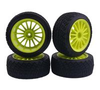 MGHGFYTAS RC Wheel Tire Compatible With HPI WR8 For Flux For Rally 3.0 110697 94177 4PCS 2.2 Inch Wheel Rims Hub 80MM Tires Tyre 1/10 RC Car Part(Green)