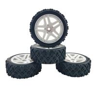 MGHGFYTAS RC Wheel Tire Compatible With Tamiya TT01 TT02 XV01 TA06 PTG-2 For HPI WR8 For HSP RC For Racing Car Tires On Road Tyre Wheel 1/10 RC Car Upgrades Parts(White)