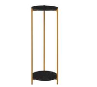 MGHRUE 2 Tier Indoor Plant Stand Pot Holder, Tall Flower Display Stand Rack Floor Freestanding for Decor Balcony Living Room Small Round Coffee Sofa Table Side Table,Black