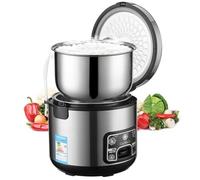 MGHRUE Electric Rice Cooker, 201Stainless Steel Non-Stick Inner Pot, Stainless Steel Cook/Warm Functions, 220-240V,4L