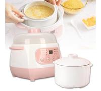 MGHRUEWH 1L Slow Cooker, Mini Smart Ceramic Pot Soup Porridge Cooker with Lid, Electric Stew Pot Prevent Dry Burning, Time Appointment with 24H Reservation, Kitchen Appliances for Cooking