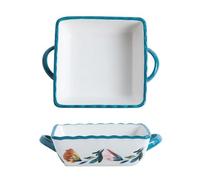 MGHRUEWH Ceramic Baking Dishes, Casserole Dishes for Oven, Rectangular Lasagna Pans Deep with Handles for Baking Cake Kitchen, Cooking, Meat Or Vegetable Casseroles, Banquet,D