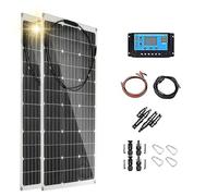 MGHRUEWH Portable Solar Battery, 400W Solar Panel Kit 2X200W Flexible Monocrystalline(High Efficiency) Include Charge Controller(40A) And Cable for Home, Camping, Boat, Caravan