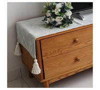 Mgiahekc Boho Table Runners with Tassel, Fall Table Runner for TV Cabinet, Cotton Linen Coffee Table Cover Cloth Dining Table Decor Long,12 x 55 inches