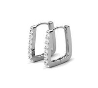 MGJ™ 1ct Moissanite Square Hoop Earrings | 925 Sterling Silver | GRA Certified | 18K White Gold Plated | Ready-to-Gift White Box & Pouch | Personalized Message Card (Happy Anniversary)