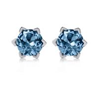 MGJ™ 925 Sterling Silver Stud Earrings with 18K | Colour-Change Alexandrite Earrings | Blue to Purple to Green | Ready-to-Gift Festive Christmas Cracker in Silver/Rose Gold Plating (Silver)