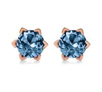 MGJ™ 925 Sterling Silver Stud Earrings with 18K Rose Gold | Colour-Change Alexandrite Earrings | Blue to Purple to Green | Ready-to-Gift White Box & Pouch | Personalized Message (To My Mum)