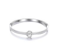 MGJ™ Love Forever Charm Bangle for Women with Austrian Crystals | Hypoallergenic Jewellery Gift in Ready to Gift White Pouch Christmas Jewellery Gifts for Her (Silver)