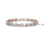 MGJ™ Swarovski Crystals Solitaire Bangle & Earrings Set for Women | Comes in White Christmas Cracker Packaging for a Festive Gifting Experience | Hypoallergenic Jewellery Gift for Her (Rose Gold)