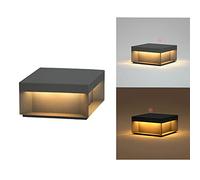 MGJXTWG Outdoor Post Lights - LED Modern Black Column Pillar Lamps Square Patio Pole Pillar Lights Outside Waterproof Stainless Steel Gate Deck Stigma Lantern