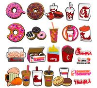 MGKEOUF 23 PCS Shoe Charms Food, Food Shoe Clips Decoration Cute Shoes Charms Accessories for Shoes and Wristband, DIY Shoes Pins for Unisex Men Women and Boy Girl, Teens Adults Kids Gift