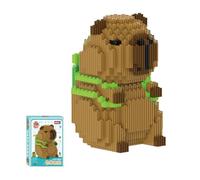 MGKEOUF 3D Capybara Micro Building Blocks Set,Tortoise Style Mini Model Kit for Adults, Stress Relief Desk Decor Craft, Cute Office Animal Toy for Animal Lovers Capybara Gift