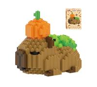 MGKEOUF 3D Orange Capybara Mini Building Blocks Set, Micro Construction Toy for Adults Kids, Cute Desk Decor Animal Model Kit for Animal Lovers Office