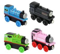 MGKEOUF 4PCS Mini Train Cars Set - Pull Cars Toy Train Play Vehicle Collectable Model for Kids, Boys, Girls and Movie Fans Birthday