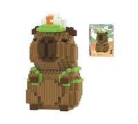 MGKEOUF Capybara Building Blocks for Adults,3D Capybara Model Mini Blocks Set, Kids Construction Toy Birthday Gift,Cute Desk Decor and Micro Building Kit for Animal Lovers Office