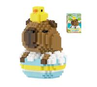 MGKEOUF Capybara Building Blocks for Adults, 3D Duck Capybara Model Mini Blocks Set, Kids Construction Toy Birthday Gift,Cute Desk Decor and Micro Building Kit for Animal Lovers Office