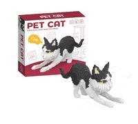 MGKEOUF Cat Micro Building Blocks Set, 800+ Pcs Tuxedo Animal Model, DIY 3D Construction Toy for Desk Decor, Christmas Birthday Gift for Boys Girls Adults Cat Lovers