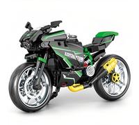 MGKEOUF Motorcycle Building Kits, Motorcycle Building Blocks, Building Set Construction Toys,Construction Engineering Bricks, Gift for Adults and Kids,Office Decorations,DIY Toys (Green)